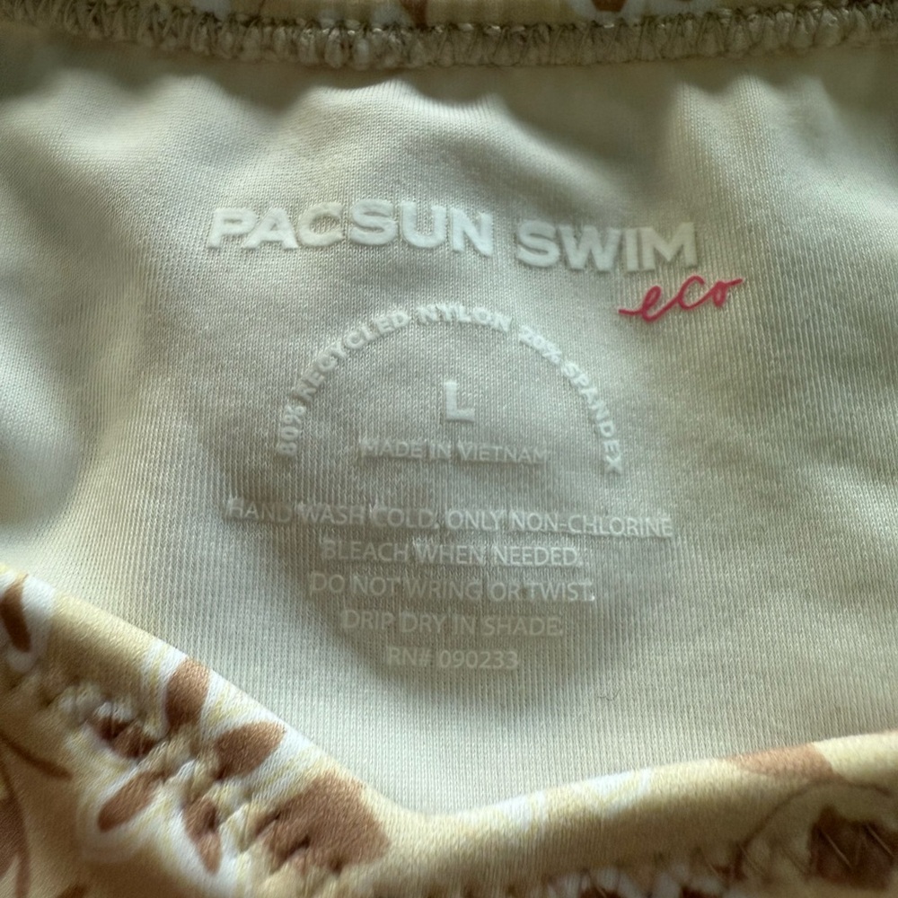 NEW PacSun Cream Side-Tie Floral Bikini Bottom Size L - Picture 5 of 6
